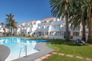 Gardens and Swimming Pool Los Rosales Apartments - Los Cancajos, La Palma. Canary Islands